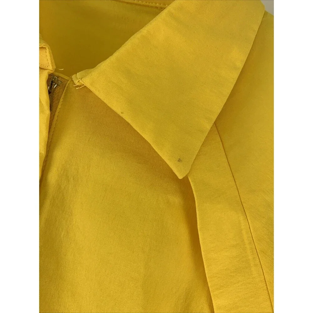 April O’Neil TMNT Costume Yellow Jumpsuit Zip Long Sleeve Stretch Womens Small - Picture 4 of 11